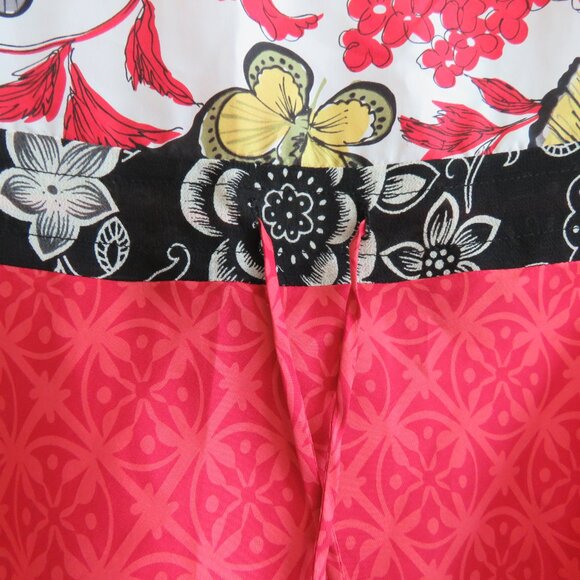 VINTAGE Y2K CABI 100% Silk Asian Inspired Floral Butterfly Babydoll Top Boho M - Picture 13 of 16